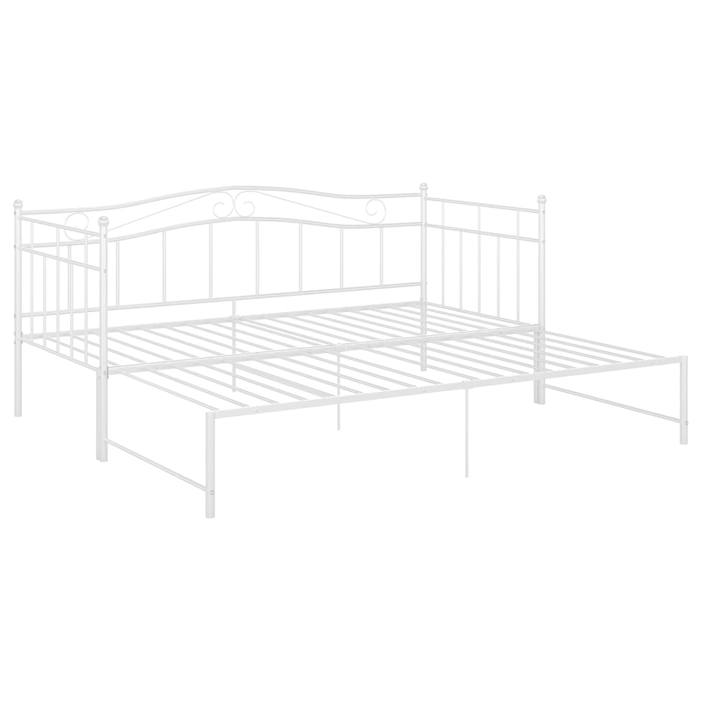 Okvir za krevet na razvlačenje bijeli metalni 90 x 200 cm