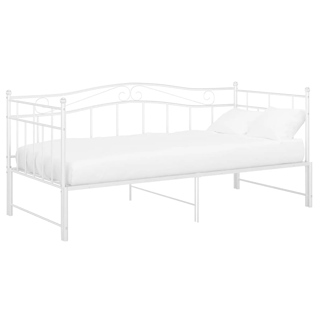 Okvir za krevet na razvlačenje bijeli metalni 90 x 200 cm
