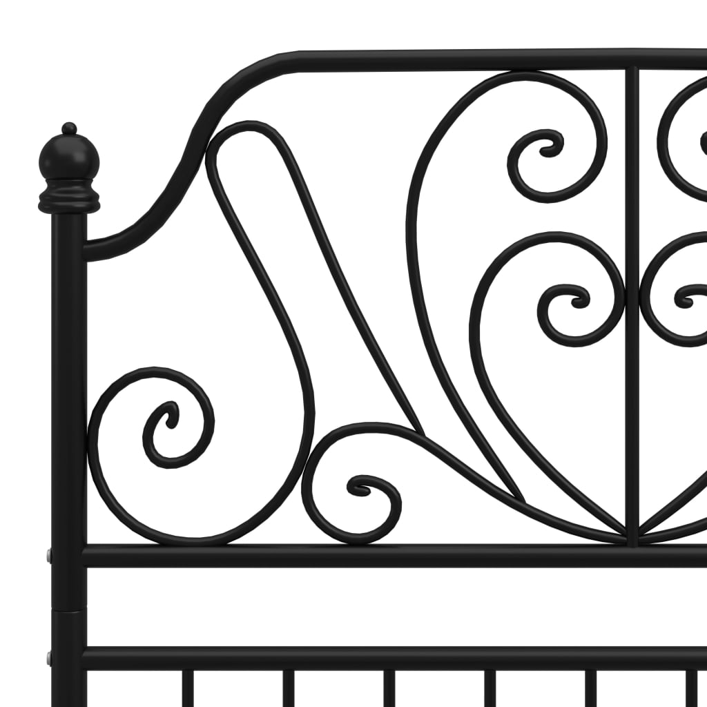 Okvir za krevet crni metalni 100 x 200 cm