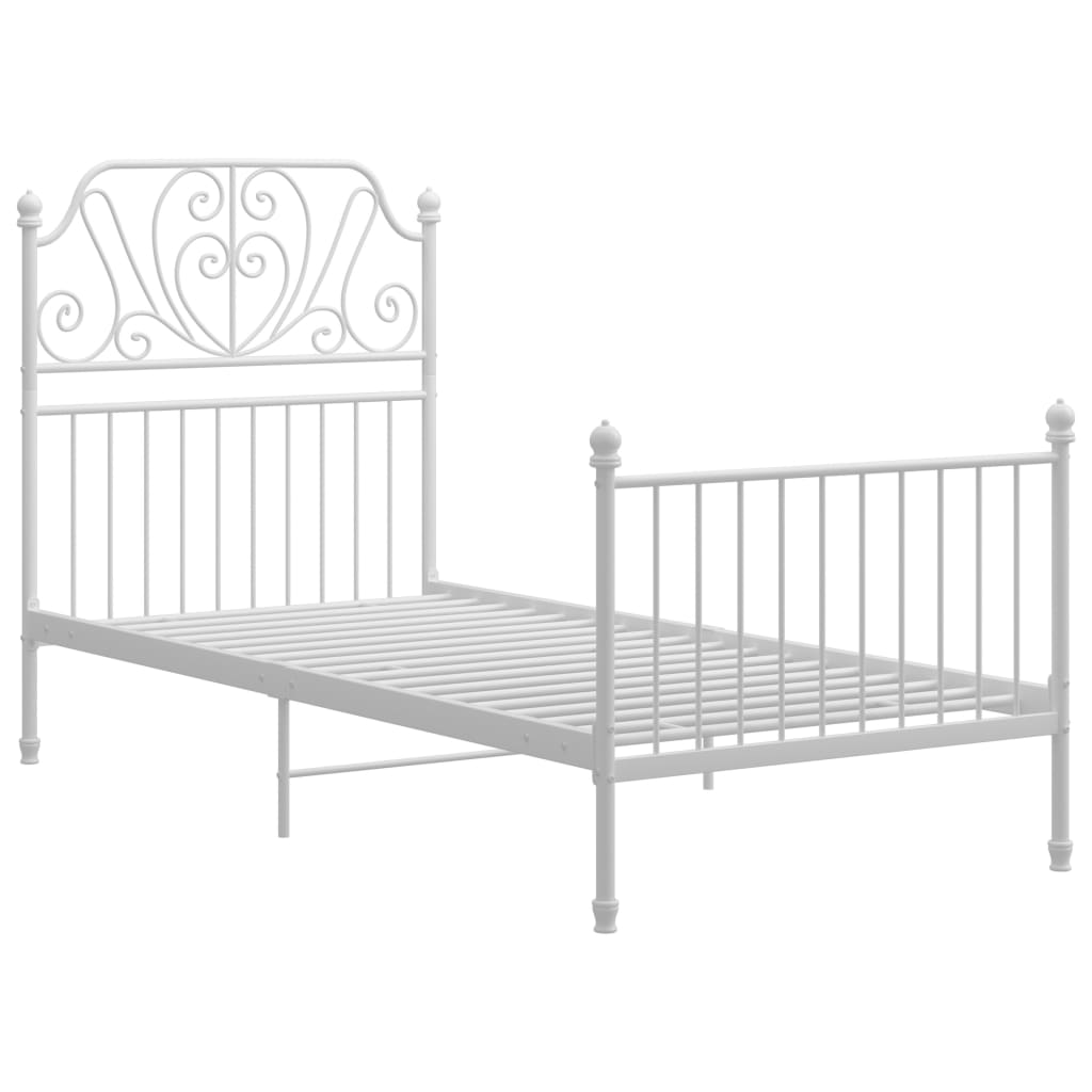 Okvir za krevet bijeli metalni 100 x 200 cm