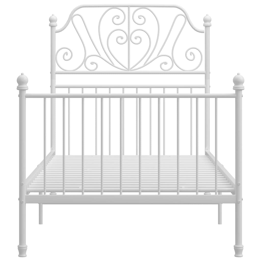 Okvir za krevet bijeli metalni 100 x 200 cm