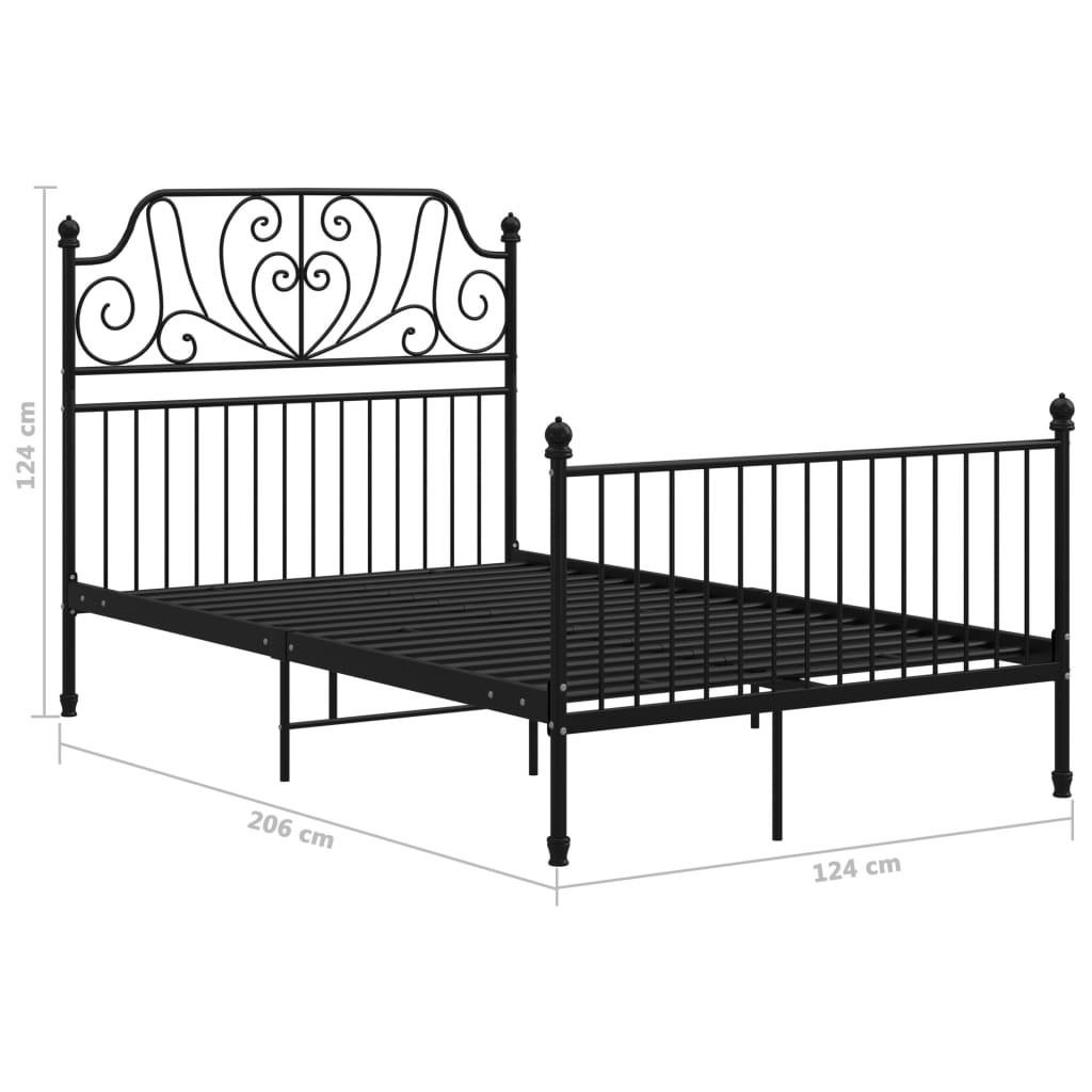 Okvir za krevet crni metalni 120 x 200 cm