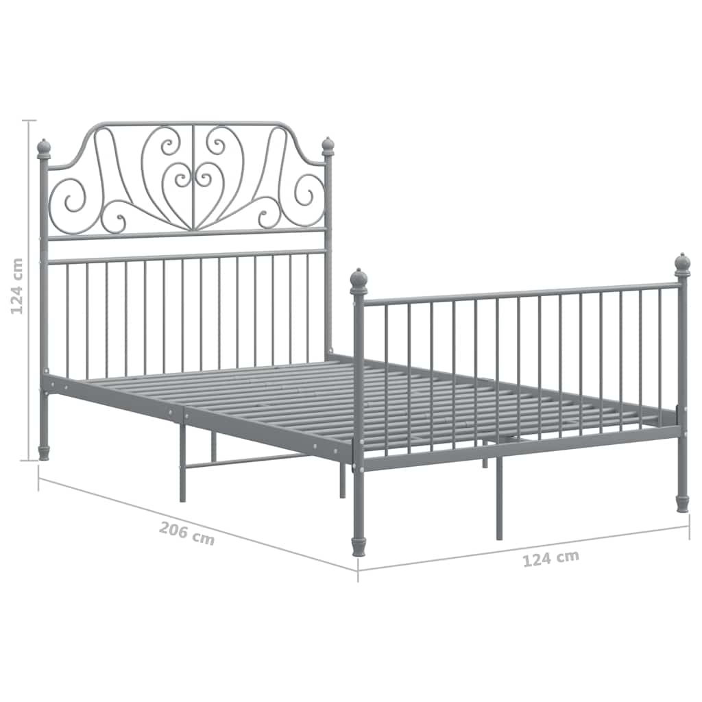 Okvir za krevet sivi metalni 120 x 200 cm