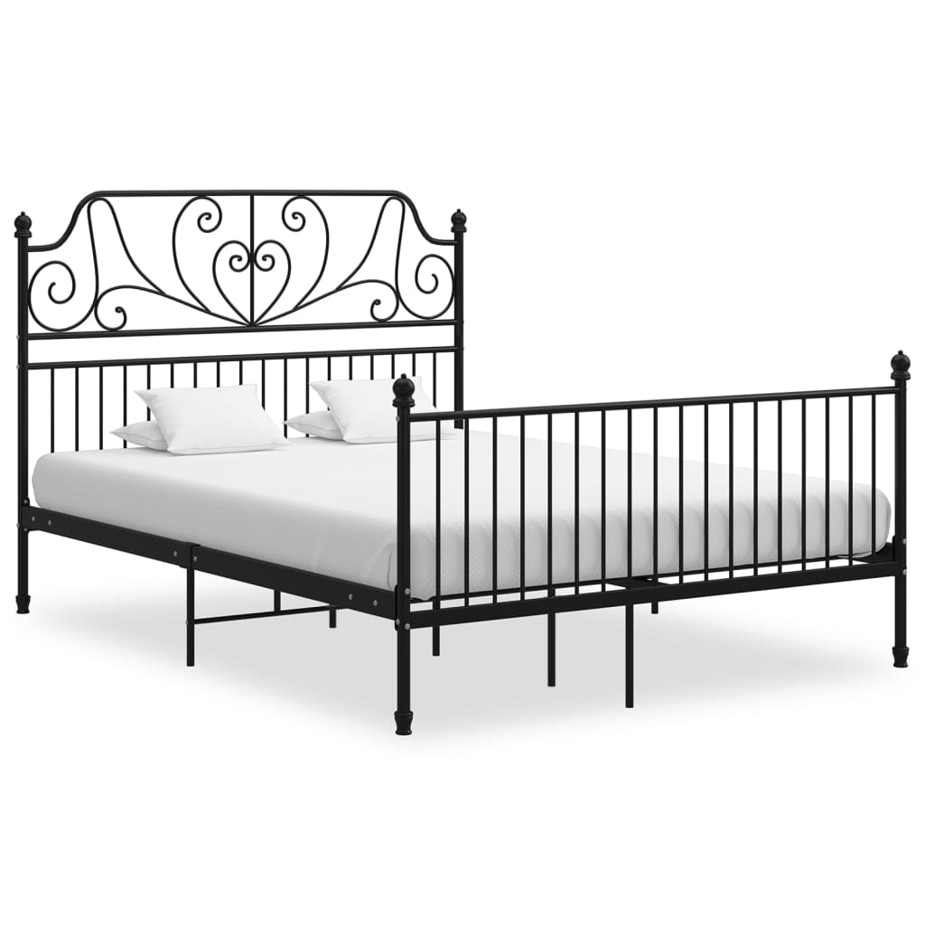 Okvir za krevet crni metalni 160 x 200 cm