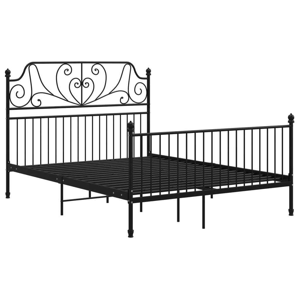 Okvir za krevet crni metalni 160 x 200 cm
