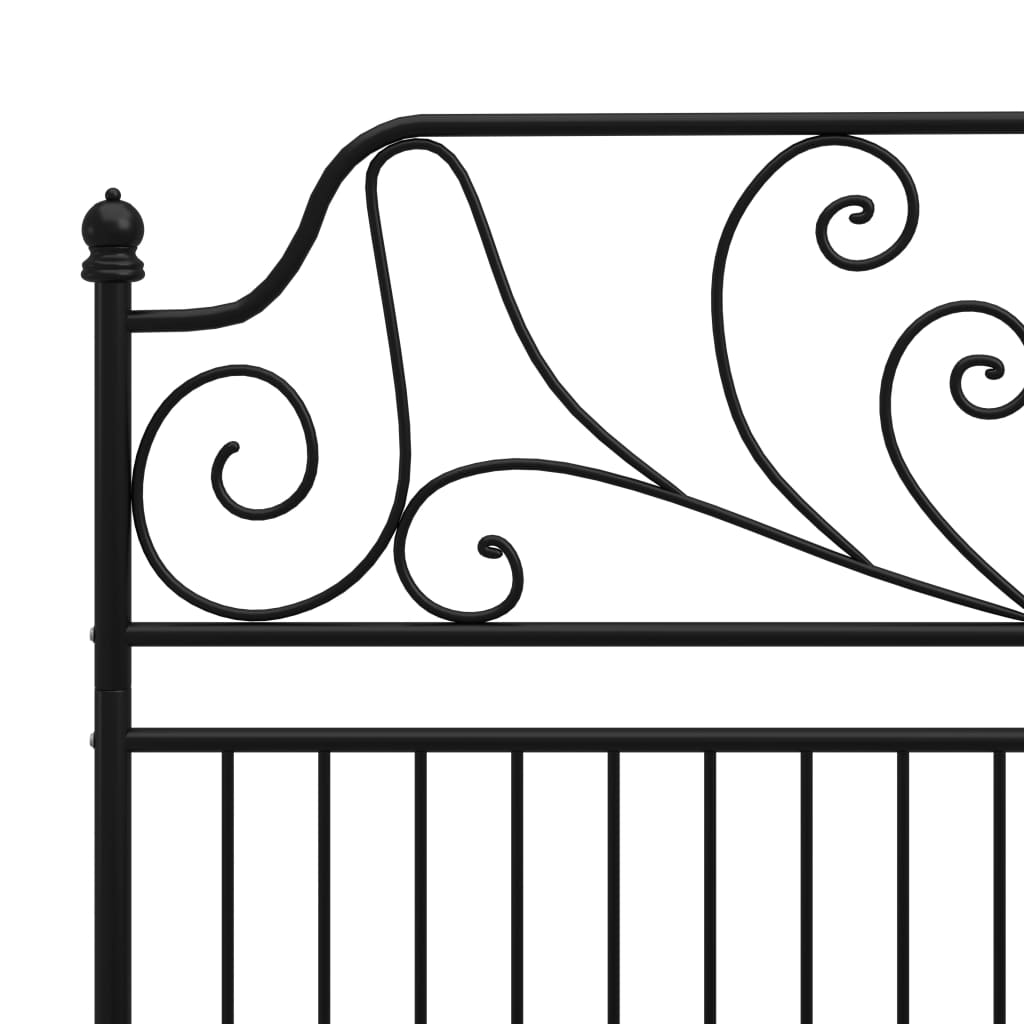 Okvir za krevet crni metalni 160 x 200 cm