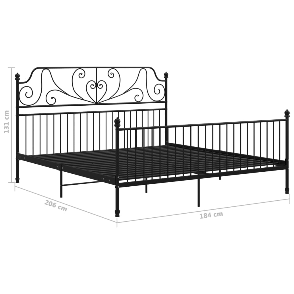 Okvir za krevet crni metalni 180 x 200 cm