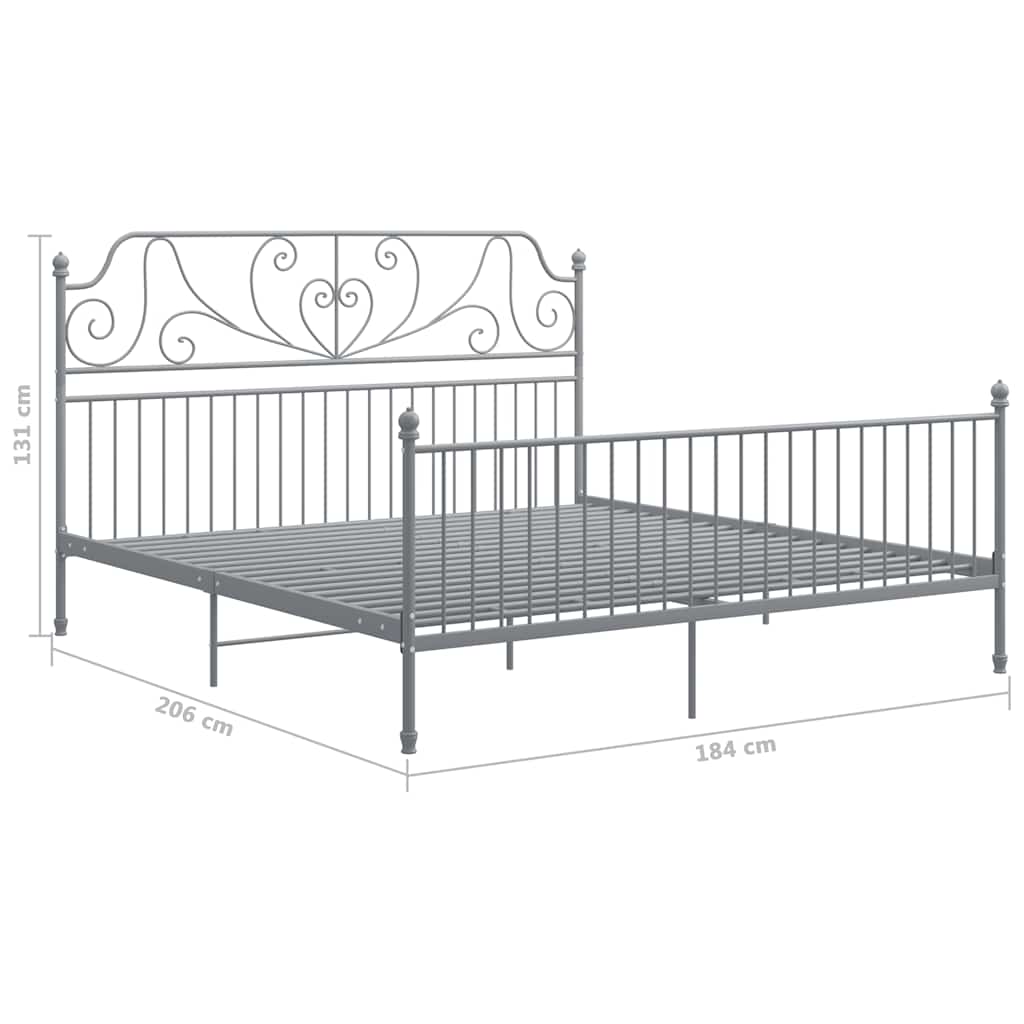 Okvir za krevet sivi metalni 180 x 200 cm