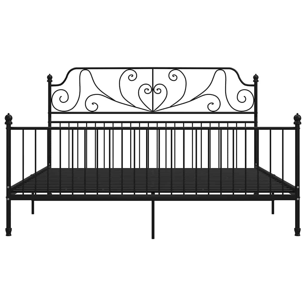 Okvir za krevet crni metalni 200 x 200 cm