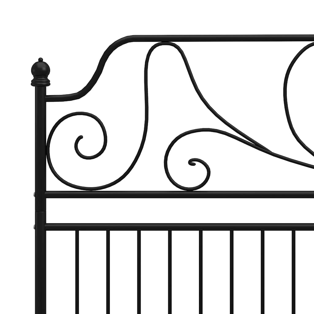 Okvir za krevet crni metalni 200 x 200 cm