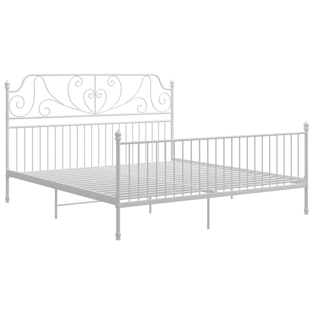 Okvir za krevet bijeli metalni 200 x 200 cm
