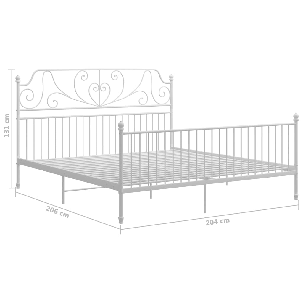 Okvir za krevet bijeli metalni 200 x 200 cm
