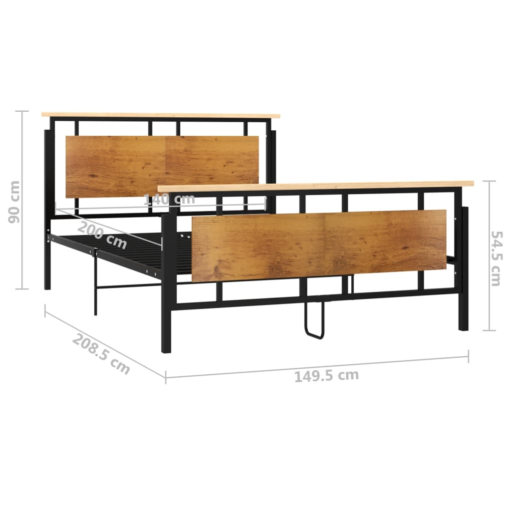 Okvir za krevet metalni 140 x 200 cm