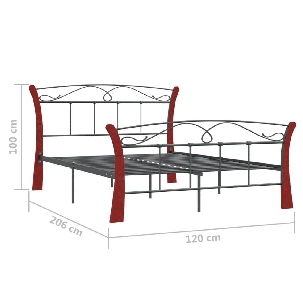 Okvir za krevet crni metalni 120 x 200 cm