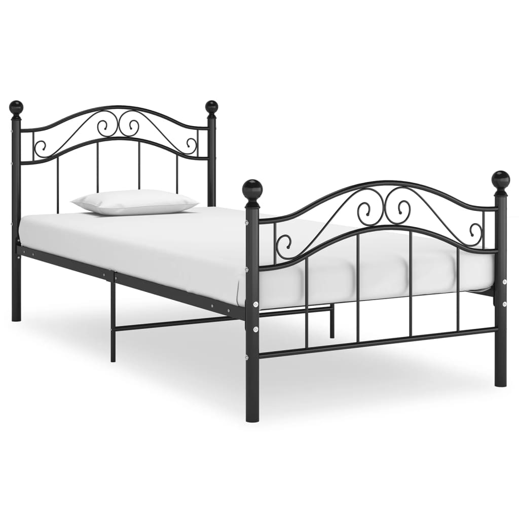 Okvir za krevet crni metalni 100 x 200 cm