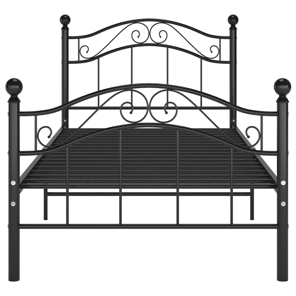 Okvir za krevet crni metalni 100 x 200 cm