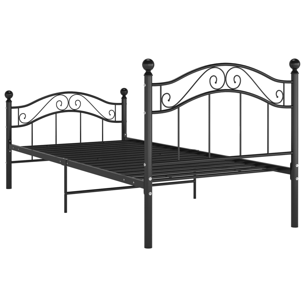 Okvir za krevet crni metalni 100 x 200 cm