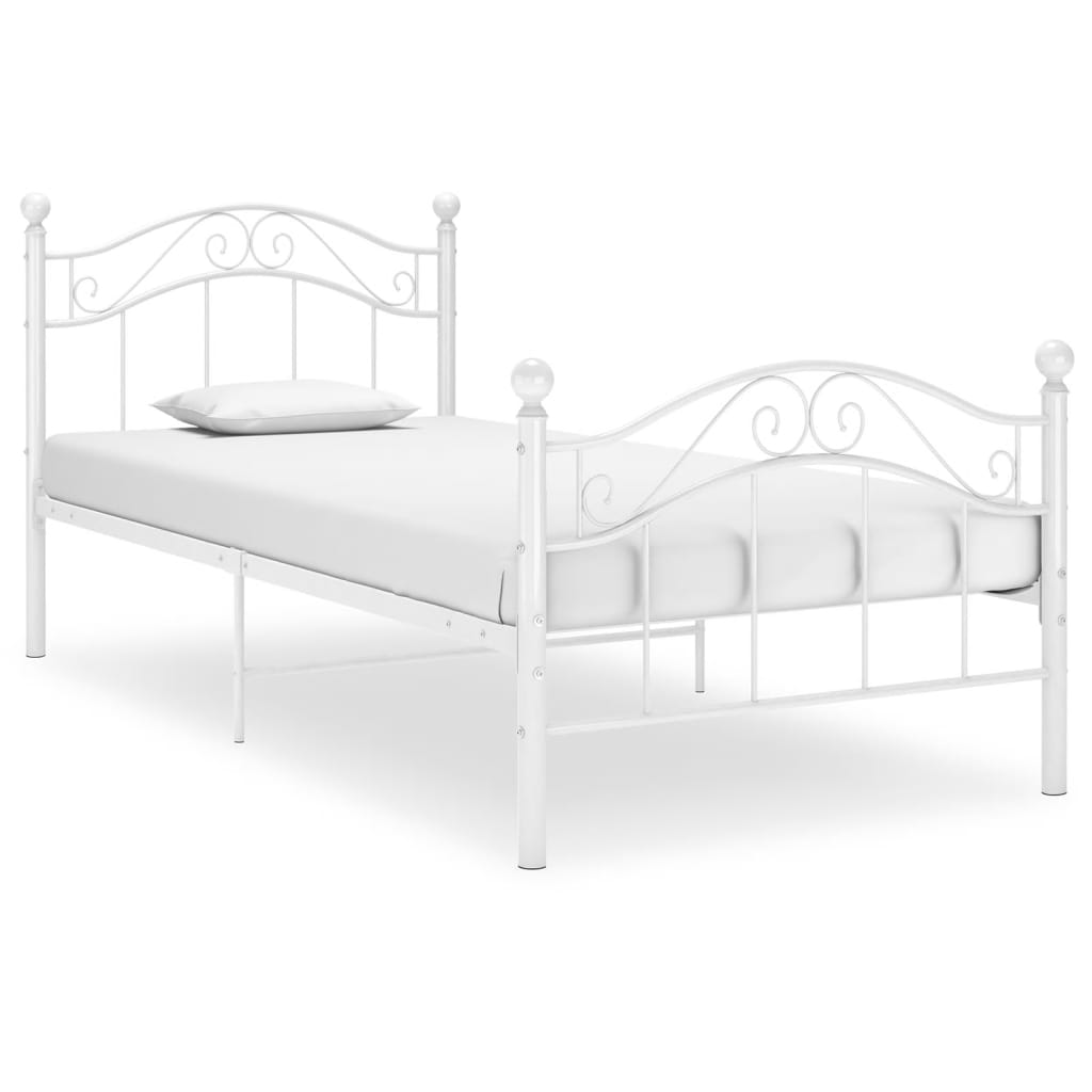 Okvir za krevet bijeli metalni 100 x 200 cm
