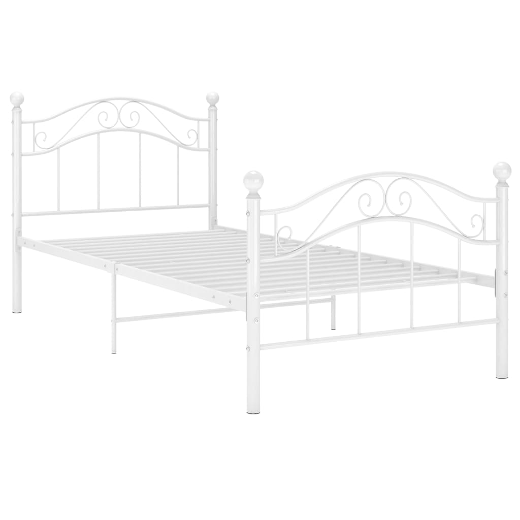 Okvir za krevet bijeli metalni 100 x 200 cm