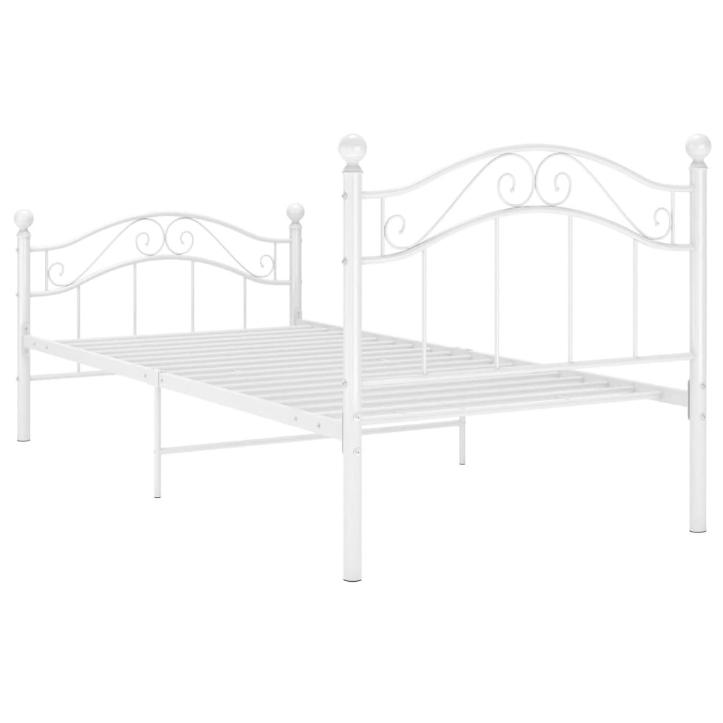 Okvir za krevet bijeli metalni 100 x 200 cm