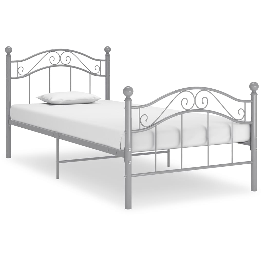 Okvir za krevet sivi metalni 100 x 200 cm
