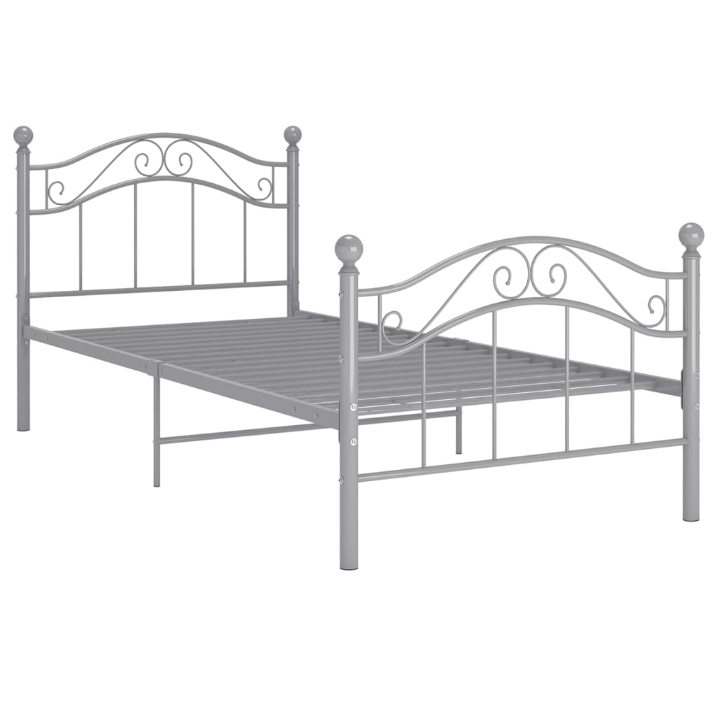 Okvir za krevet sivi metalni 100 x 200 cm