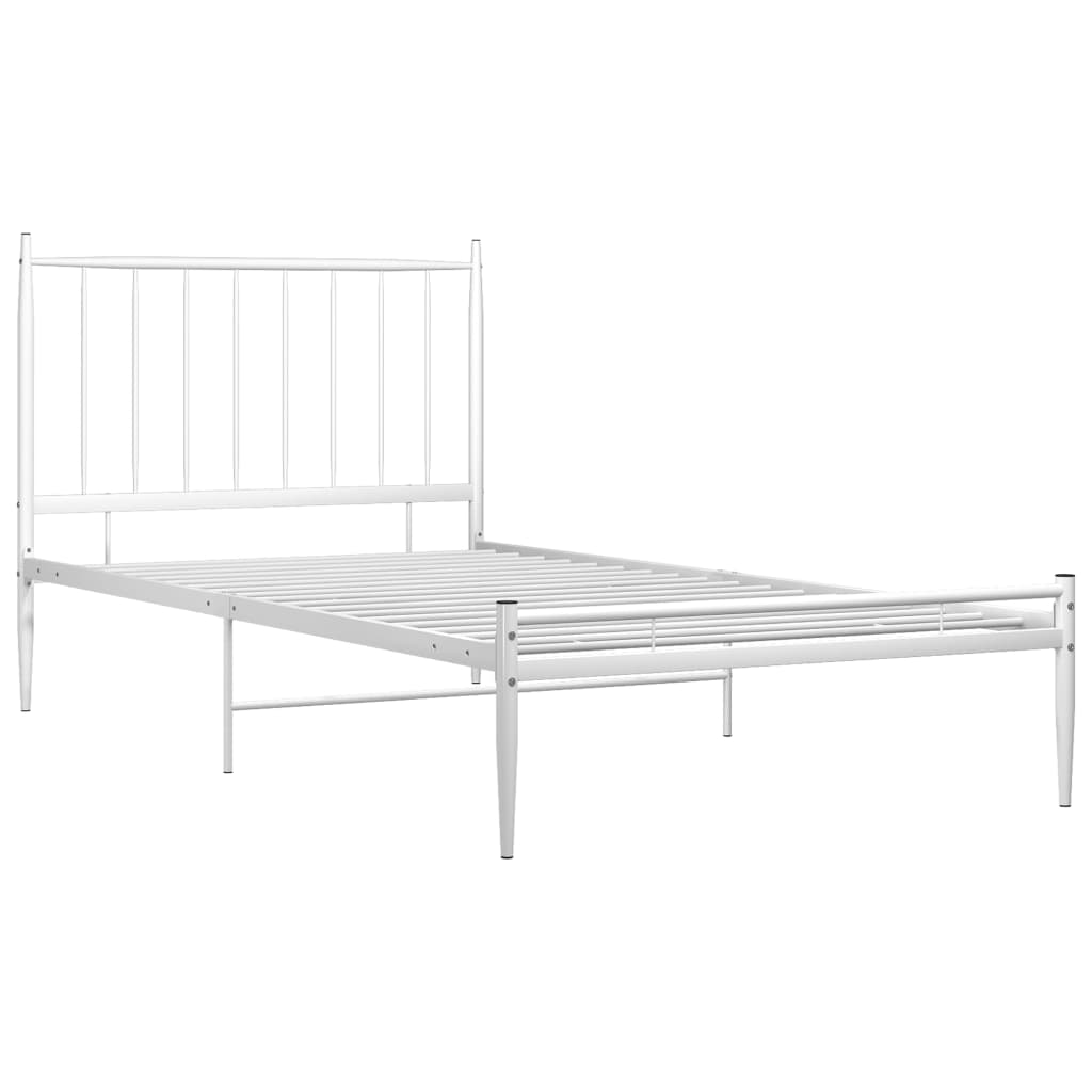Okvir za krevet bijeli metalni 100 x 200 cm