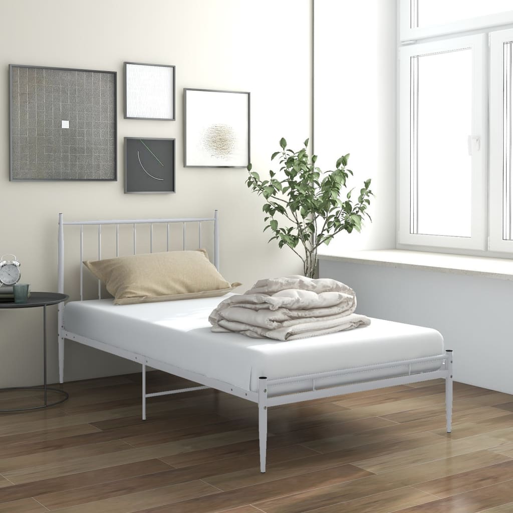 Okvir za krevet bijeli metalni 100 x 200 cm