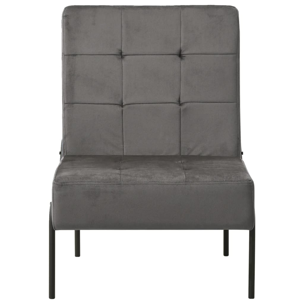 Stolica za opuštanje 65 x 79 x 87 cm tamnosiva baršunasta