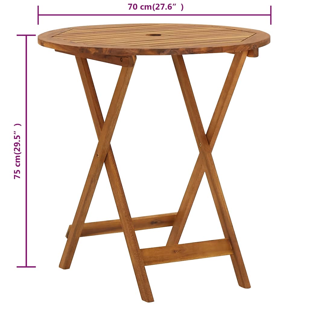 Sklopivi vrtni stol 70 cm od masivnog bagremovog drva