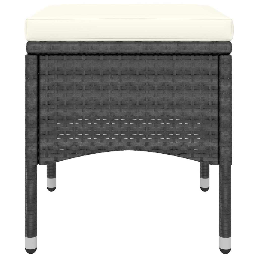 5-dijelni vrtni blagovaonski set od poliratana i stakla crni Crna 120 x 120 x 75 cm