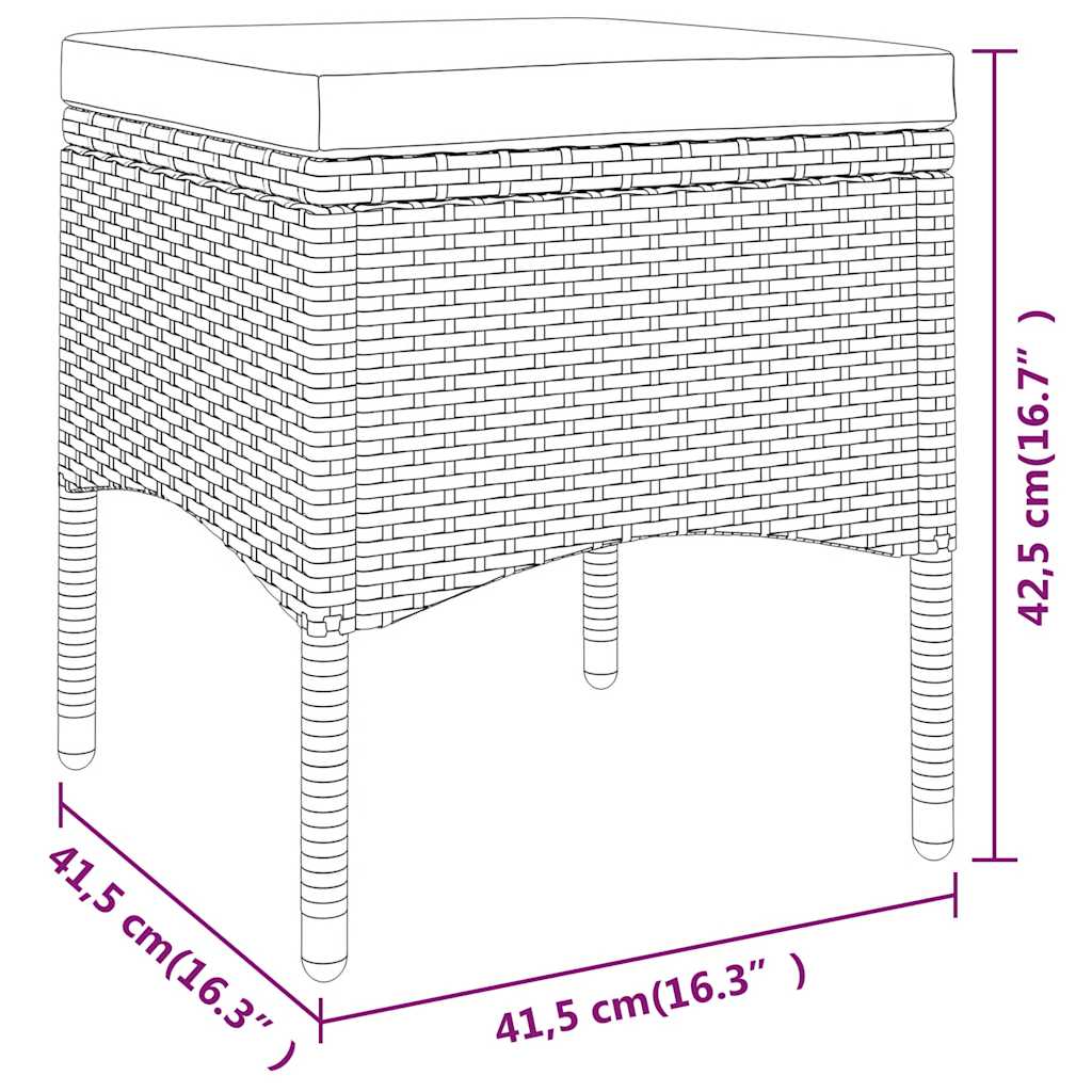 5-dijelna vrtna garnitura od poliratana crna