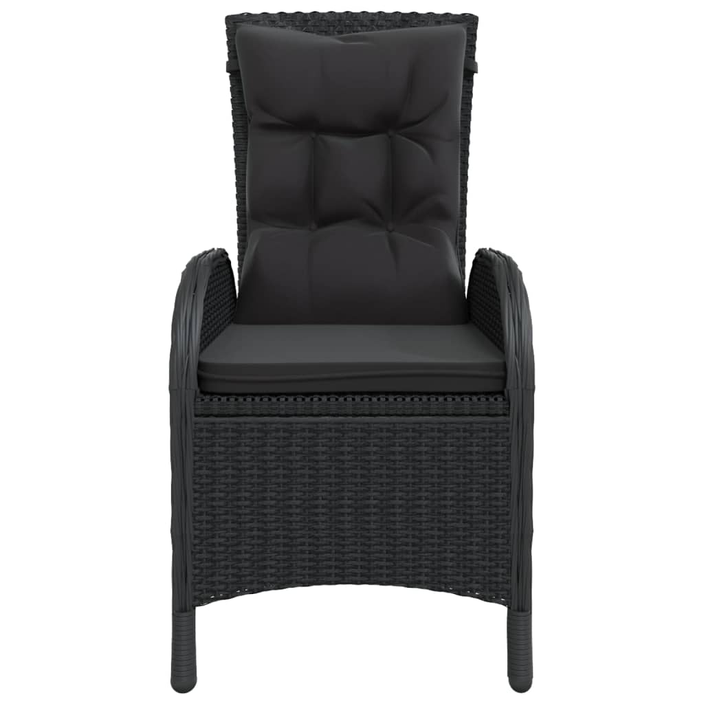 3-dijelni vrtni bistro set od poliratana crni