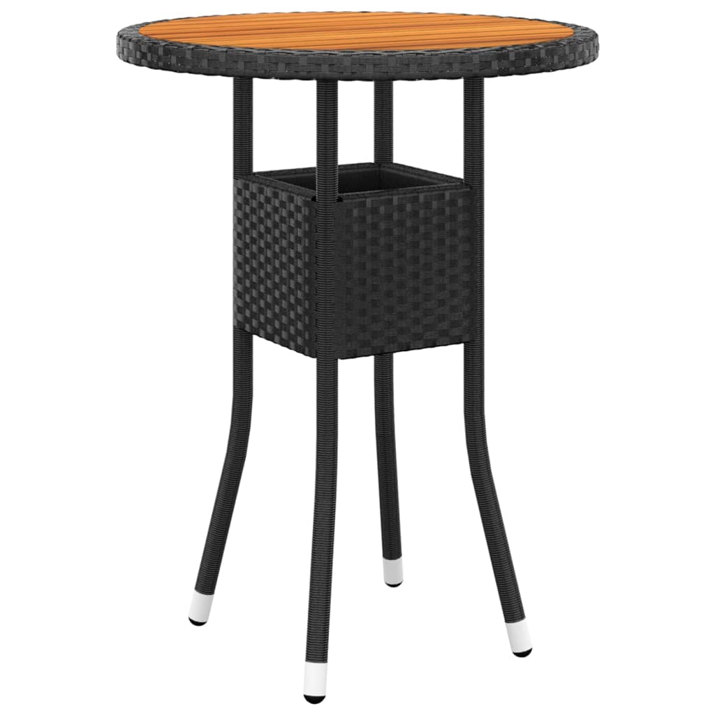 3-dijelni vrtni bistro set od poliratana crni