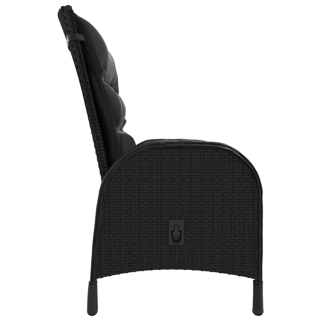 5-dijelni vrtni bistro set od poliratana crni