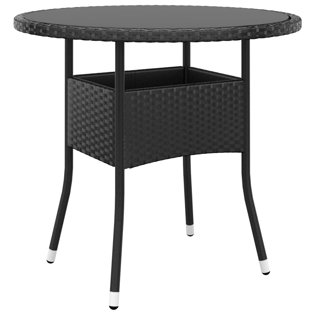 5-dijelni vrtni bistro set od poliratana crni