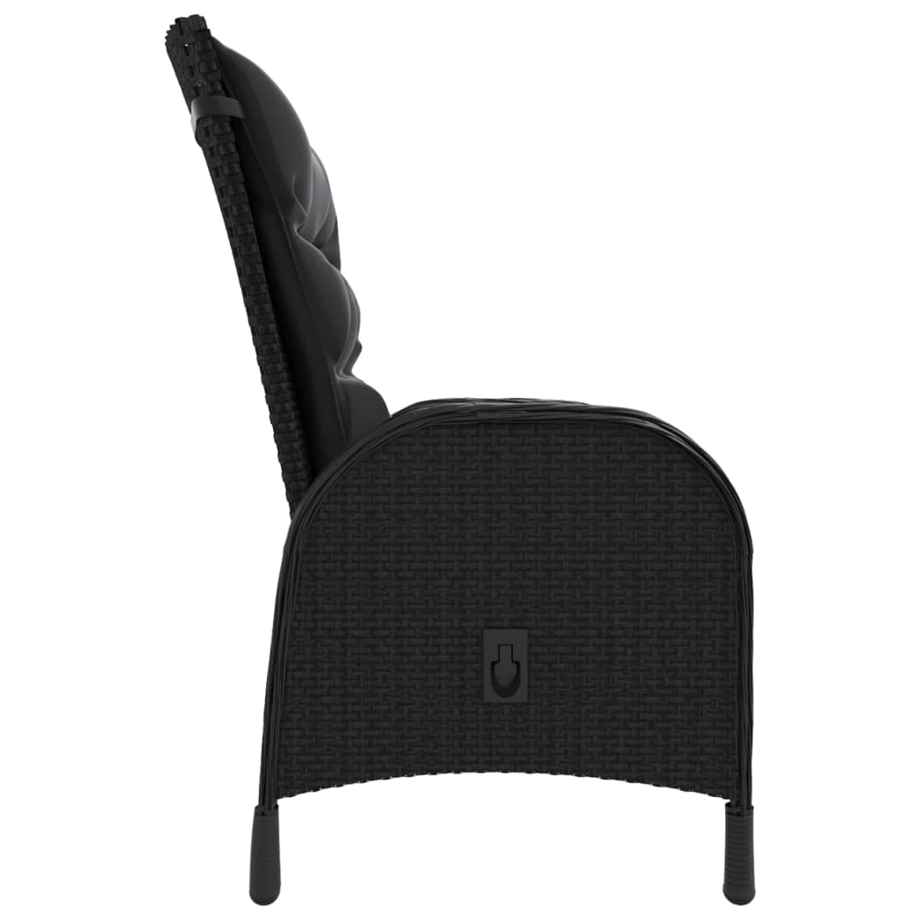 5-dijelni vrtni bistro set od poliratana crni