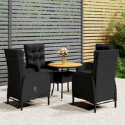 5-dijelni vrtni bistro set od poliratana crni