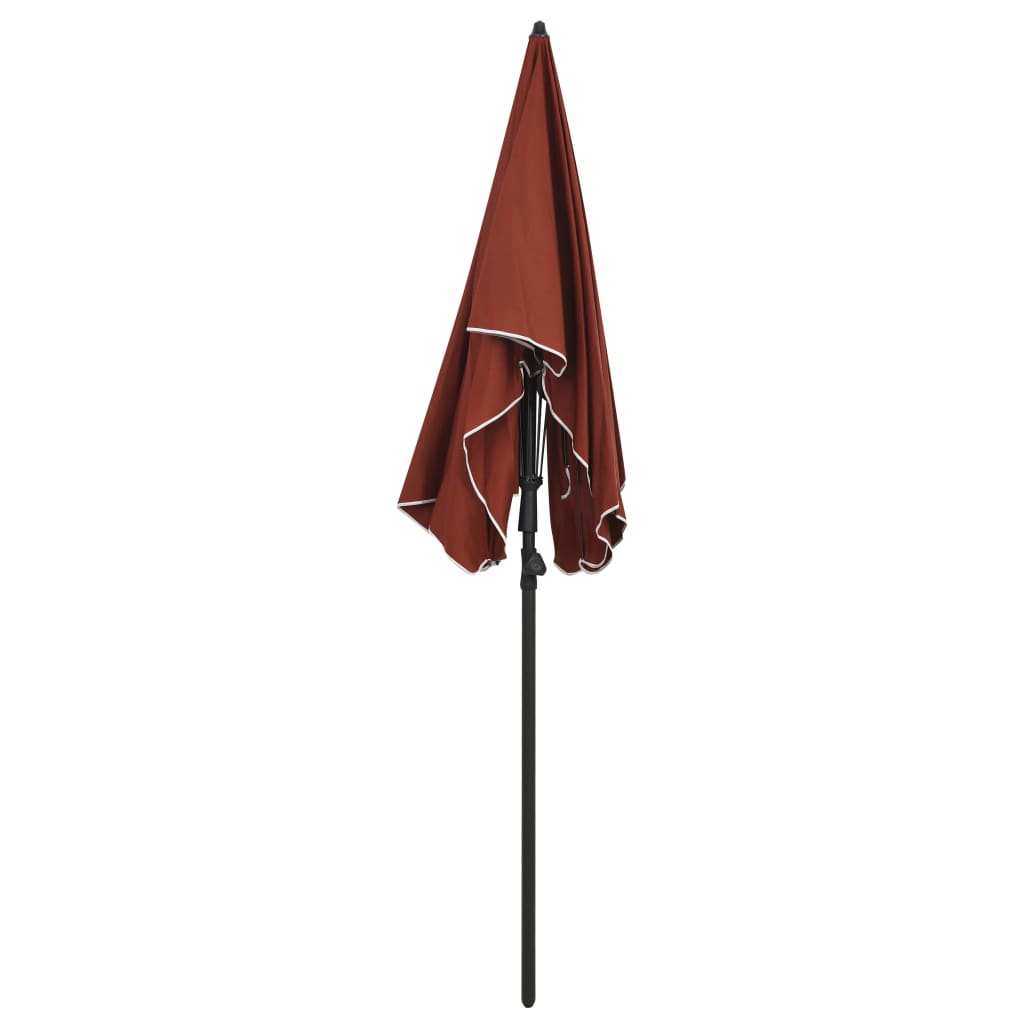 Vrtni suncobran sa stupom 200 x 130 cm terakota