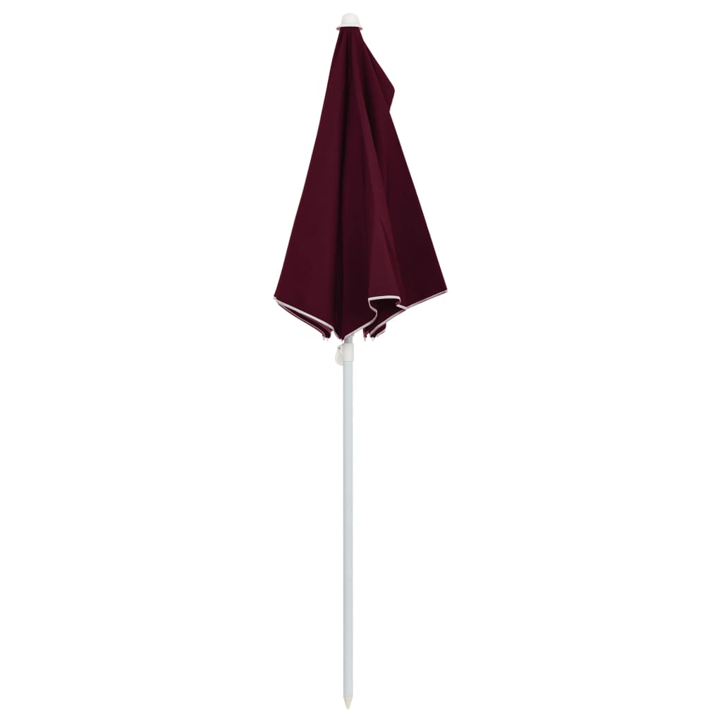 Vrtni polukružni suncobran sa stupom 180 x 90 cm bordo