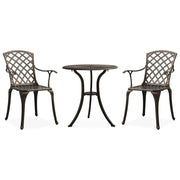 3-dijelni bistro set od lijevanog aluminija brončani