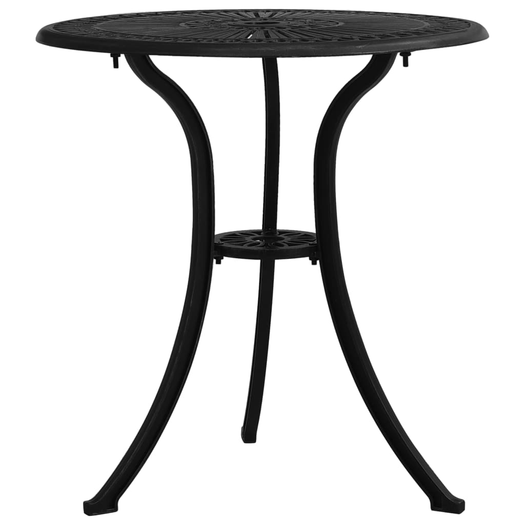 3-dijelni bistro set od lijevanog aluminija crni