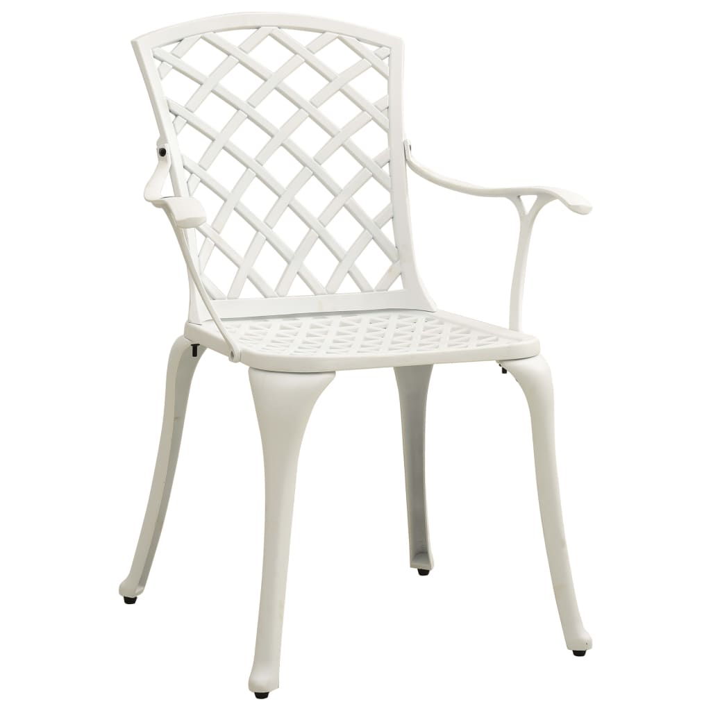 3-dijelni bistro set od lijevanog aluminija bijeli