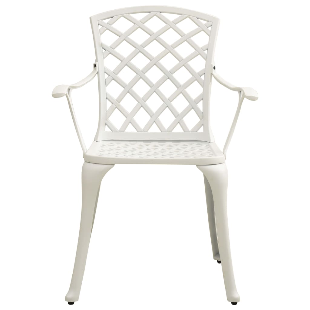 3-dijelni bistro set od lijevanog aluminija bijeli