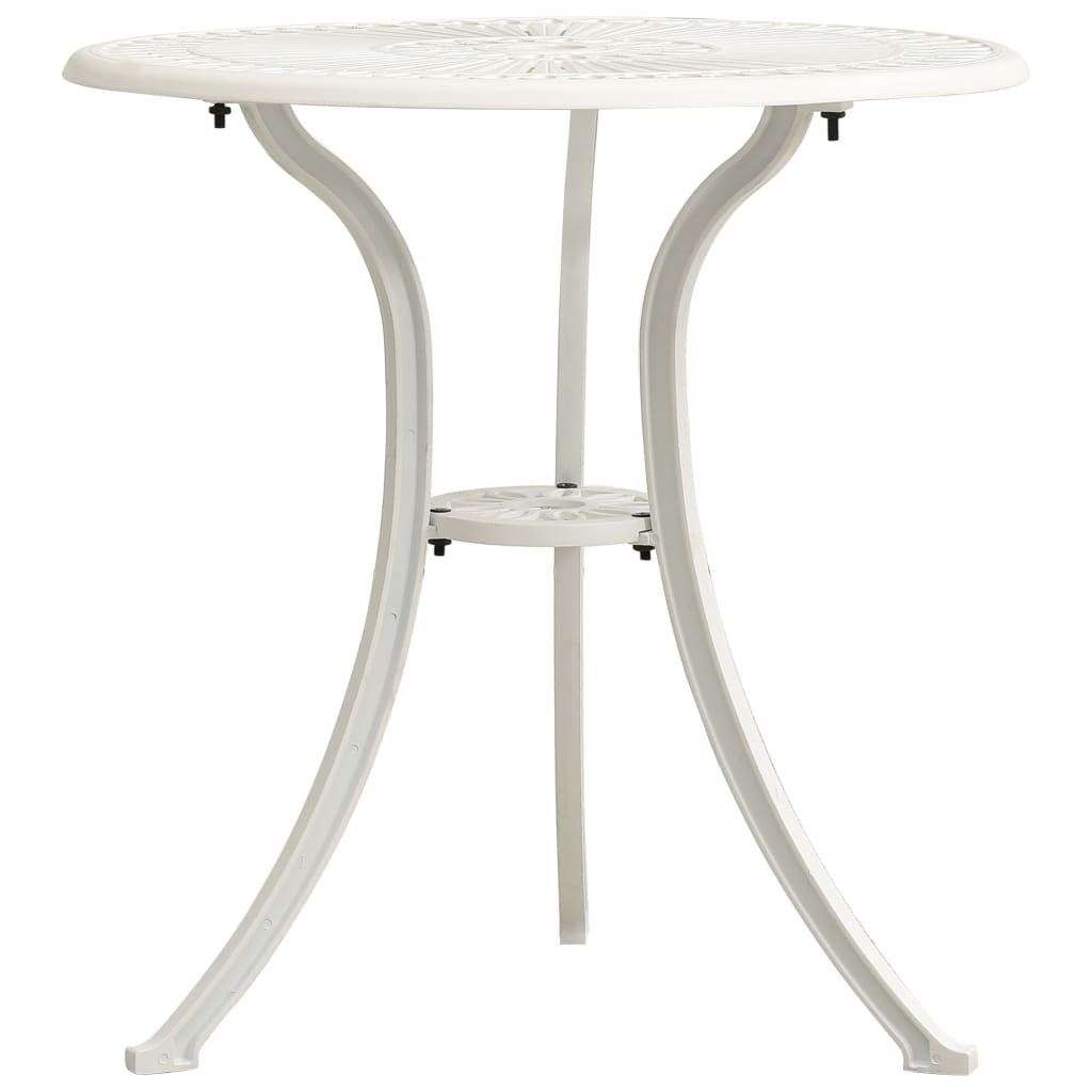 3-dijelni bistro set od lijevanog aluminija bijeli