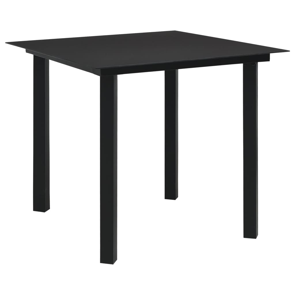 3-dijelni vrtni blagovaonski set od PVC ratana crni