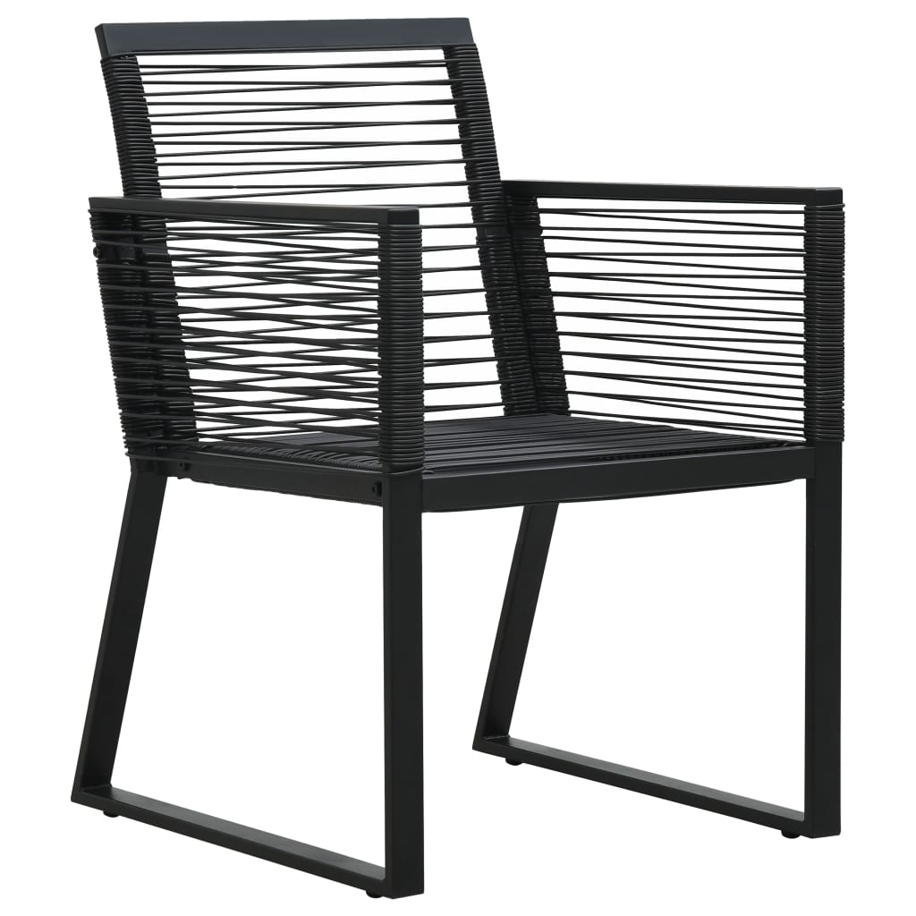 3-dijelni vrtni blagovaonski set od PVC ratana crni