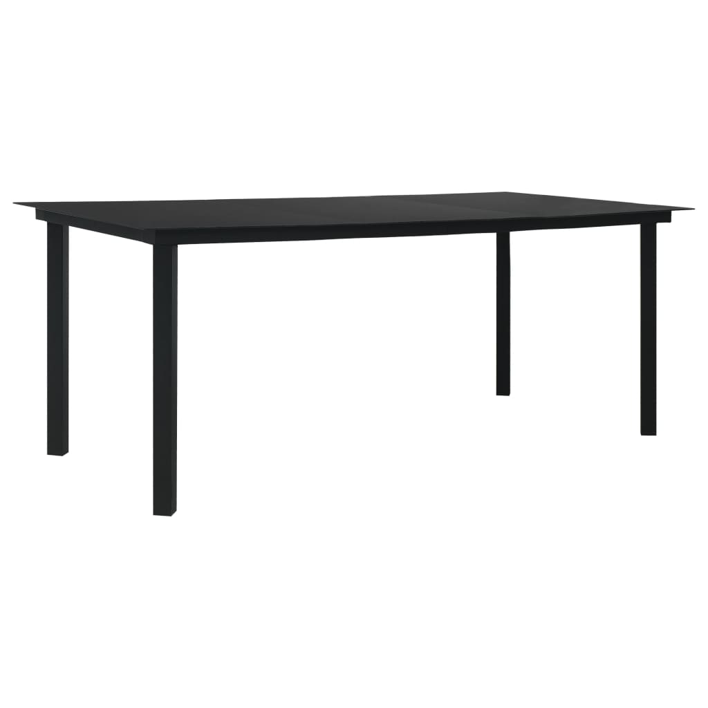 9-dijelni vrtni blagovaonski set od PVC ratana crni