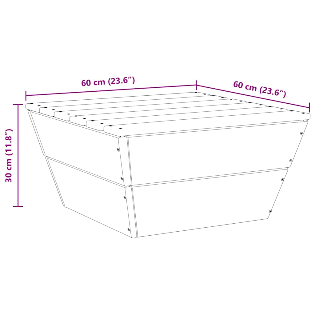 Vrtni stolovi 2 kom 60 x 60 x 30 cm od impregnirane smrekovine