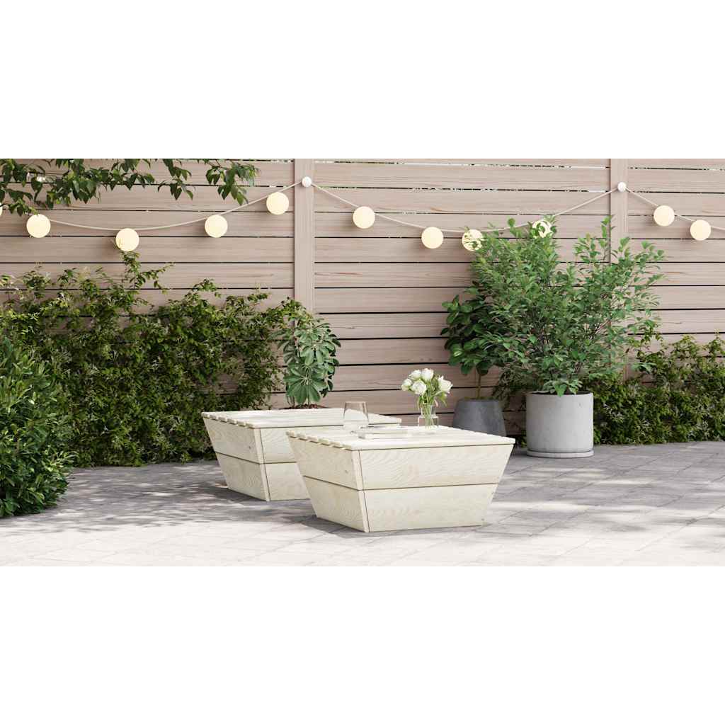 Vrtni stolovi 2 kom 60 x 60 x 30 cm od impregnirane smrekovine